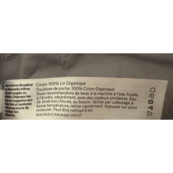 Eileen Fisher Tarragon Gray Organic Linen High Waisted Pants Sz XL $178 - Picture 8 of 9